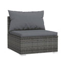 5 Piece Garden Poly Rattan Grey Lounge Set With Cushions