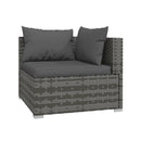 5 Piece Patio Lounge Set With Cushions Grey Poly Rattan