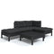 5 Piece Garden Lounge Set with Cushions Black Pinewood