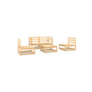 5 Piece Garden Set Solid Pinewood Lounge