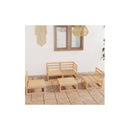 5 Piece Garden Set Solid Pinewood Lounge