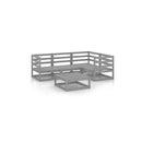 5 Piece Grey Garden Lounge Set Solid Pinewood