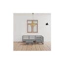 5 Piece Grey Garden Lounge Set Solid Pinewood