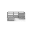 5 Piece Grey Garden Lounge Set Solid Pinewood