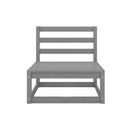 5 Piece Grey Garden Lounge Set Solid Pinewood