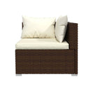 5 Piece Lounge Garden Set With Cushions Brown Poly Rattan