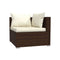 5 Piece Lounge Garden Set With Cushions Poly Rattan Brown
