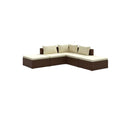 5 Piece Lounge Garden Set With Cushions Poly Rattan Brown