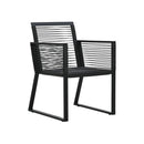 5 Piece Outdoor Dining Set Pvc Rattan Black
