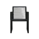 5 Piece Outdoor Dining Set Pvc Rattan Black