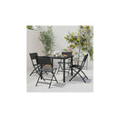 5 Piece Outdoor Dining Set Steel Black And Anthracite