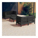 5 Piece Pinewood Garden Lounge Set With Anthracite Cushions