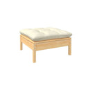 5 Piece Pinewood Garden Lounge Set With Cream Cushions