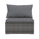 5 Piece Poly Rattan Grey Garden Lounge Set With Cushions