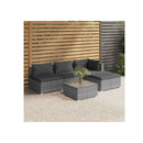 5 Piece Poly Rattan Grey Sofa Garden Set With Cushions