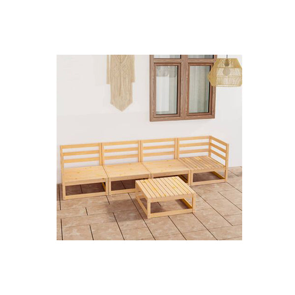 5 Piece Set Garden Lounge Solid Pinewood