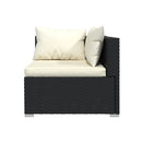 5 Piece Sofa Garden Set With Cushions Poly Rattan Black