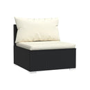 5 Piece Sofa Garden Set With Cushions Poly Rattan Black