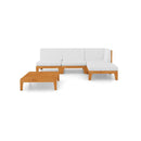 5 Piece Solid Acacia Wood Garden Sofa Set With Cushions