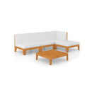 5 Piece Solid Acacia Wood Garden Sofa Set With Cushions