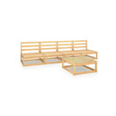 5 Piece Solid Garden Lounge Set Pinewood