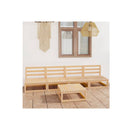 5 Piece Solid Garden Lounge Set Pinewood