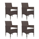 5 Pieces Garden Brown Dining Set