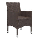 5 Pieces Garden Brown Dining Set