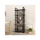 5 Tier Book Cabinet Grey 80 X 30 X 175 Cm Pinewood