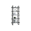 5 Tier Book Cabinet Grey 80 X 30 X 175 Cm Pinewood