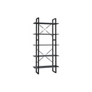 5 Tier Book Cabinet Grey 80 X 30 X 175 Cm Pinewood