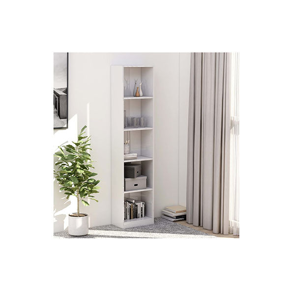 5 Tier Book Cabinet High Gloss Chipboard