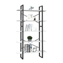 5 Tier Book Cabinet White 100 X 30 X 175 Cm Pinewood