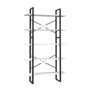 5 Tier Book Cabinet White 100 X 30 X 175 Cm Pinewood