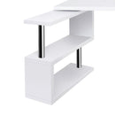 Office Computer Desk Corner Table w/ Bookshelf White