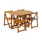 5 Piece Folding Outdoor Dining Set Solid Acacia Wood