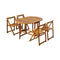 5 Piece Folding Outdoor Dining Set Solid Acacia Wood