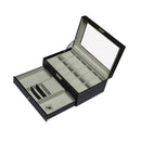 12 Grids Watch Display Leather Jewellery Storage Organizer Lock Key