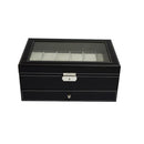 12 Grids Watch Display Leather Jewellery Storage Organizer Lock Key