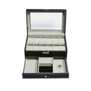 12 Grids Watch Display Leather Jewellery Storage Organizer Lock Key