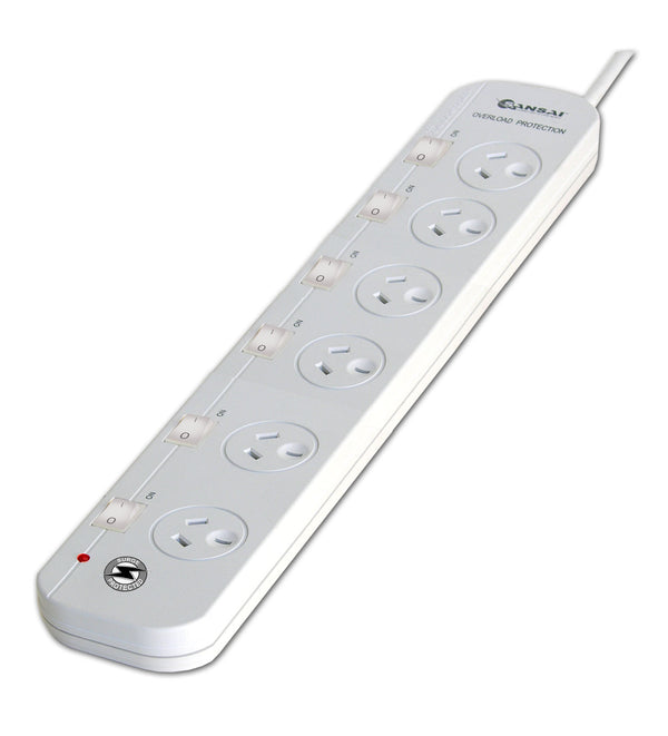 6-Way Power Board 661SW with Individual Switches and Surge Protection