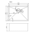 600x450x230mm Handmade Topmount Undermount Kitchen Sink Single Bowl