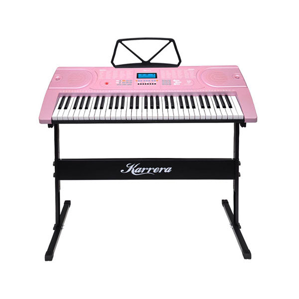 61 Keys Electronic Keyboard Piano Music With Stand Pink