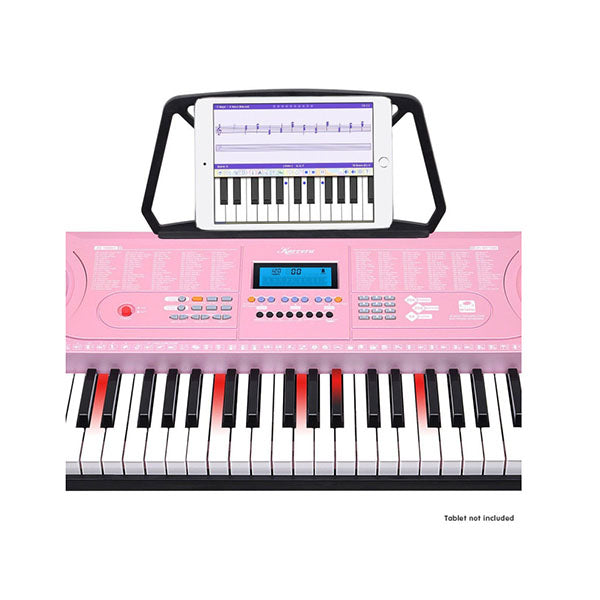 61 Keys Electronic Led Piano Keyboard With Stand Pink