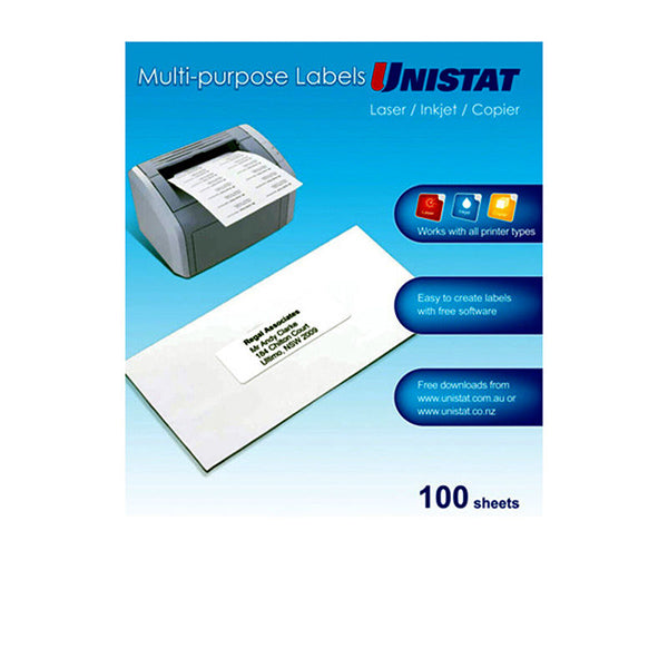 Unistat Lip Label 65Up 38 By 21 Box Of 100