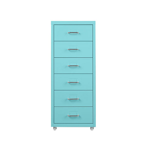 6 Drawer Filing Storage Organise Cabinets Steel Blue