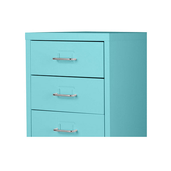 6 Drawer Filing Storage Organise Cabinets Steel Blue