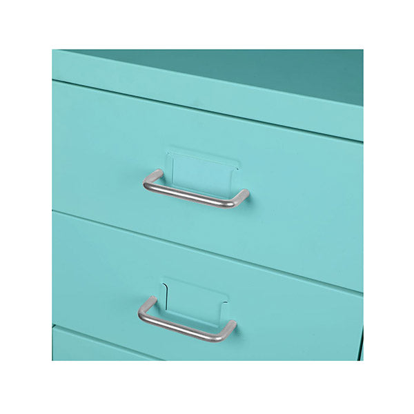 6 Drawer Filing Storage Organise Cabinets Steel Blue