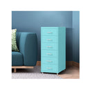 6 Drawer Filing Storage Organise Cabinets Steel Blue