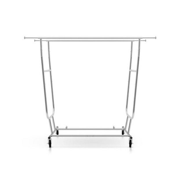 6Ft Double Rail Clothes Rack Stand Adjustable Rolling Hanger